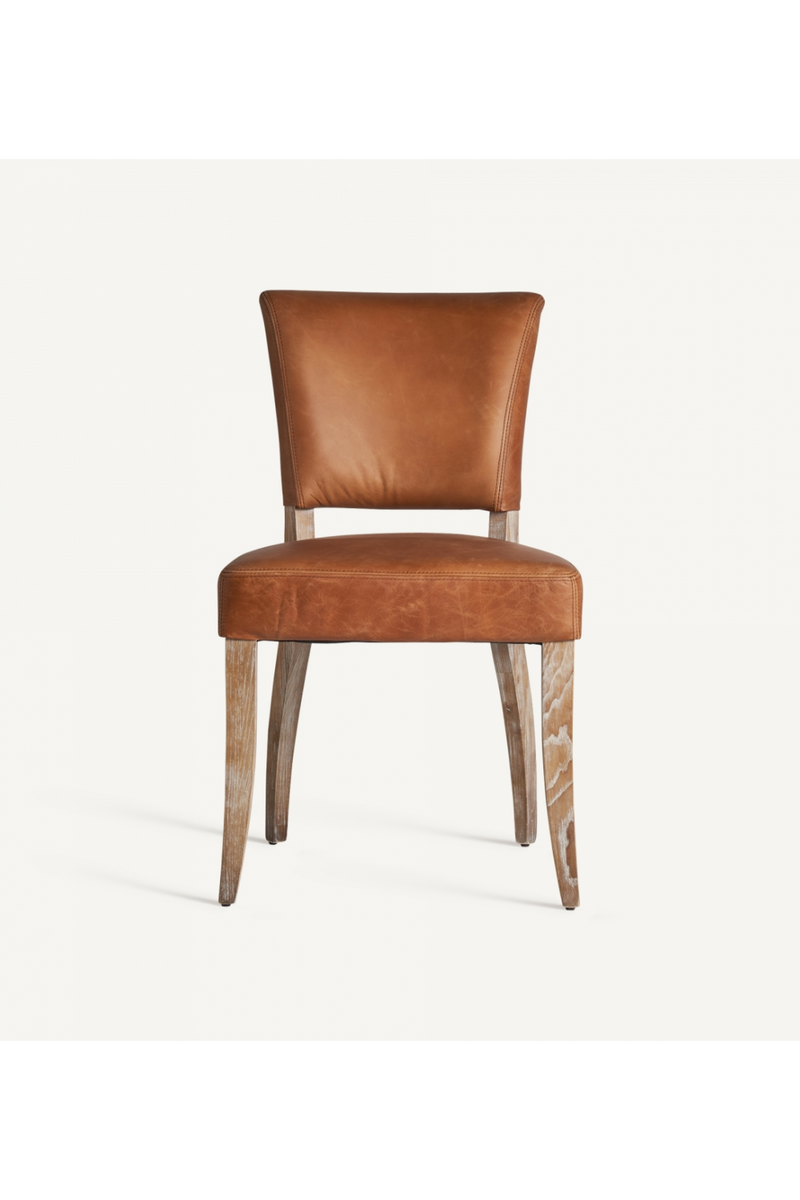 Brown Leather Dining Chair (2) | Vical Home Tolla | Woodfurniture.com