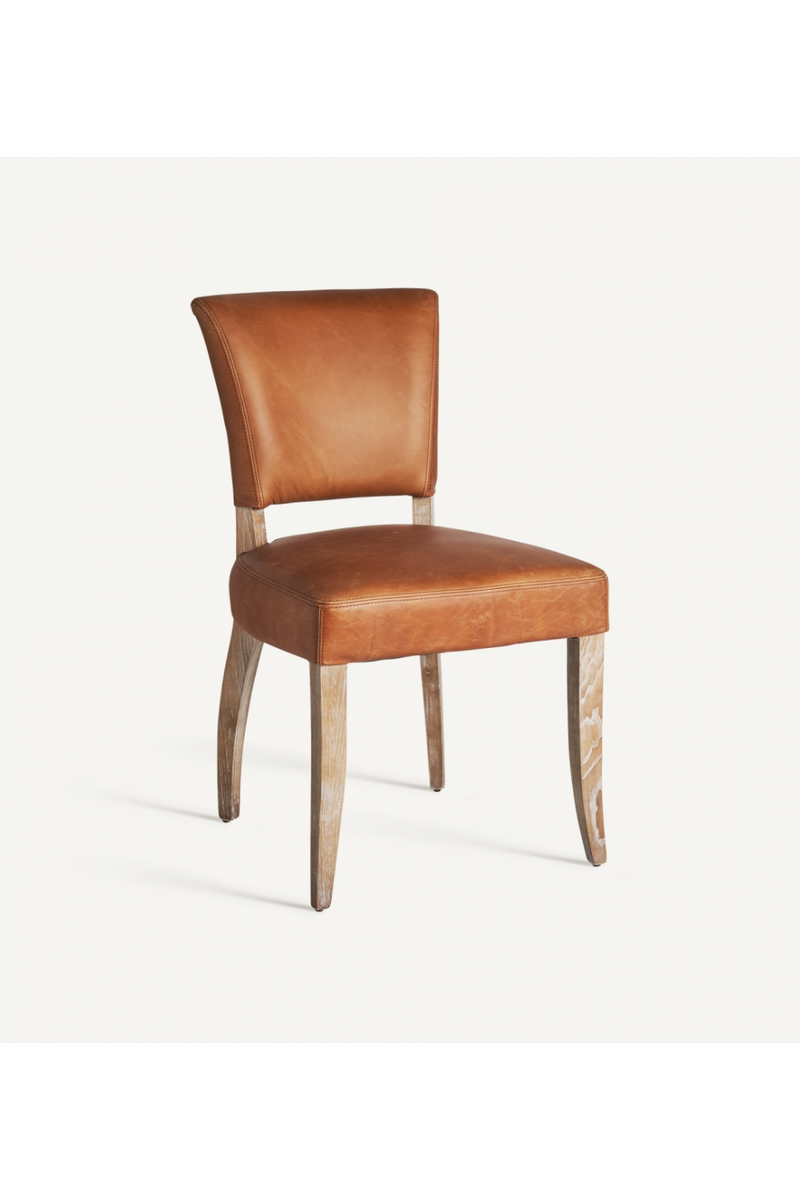 Brown Leather Accent Chair | Vical Home Tolla | Woodfurniture.com