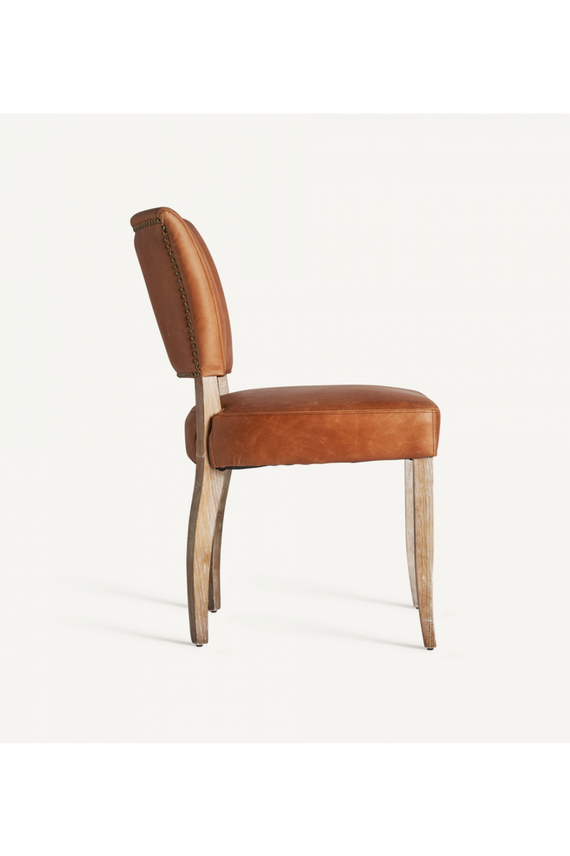 Brown Leather Dining Chair (2) | Vical Home Tolla | Woodfurniture.com