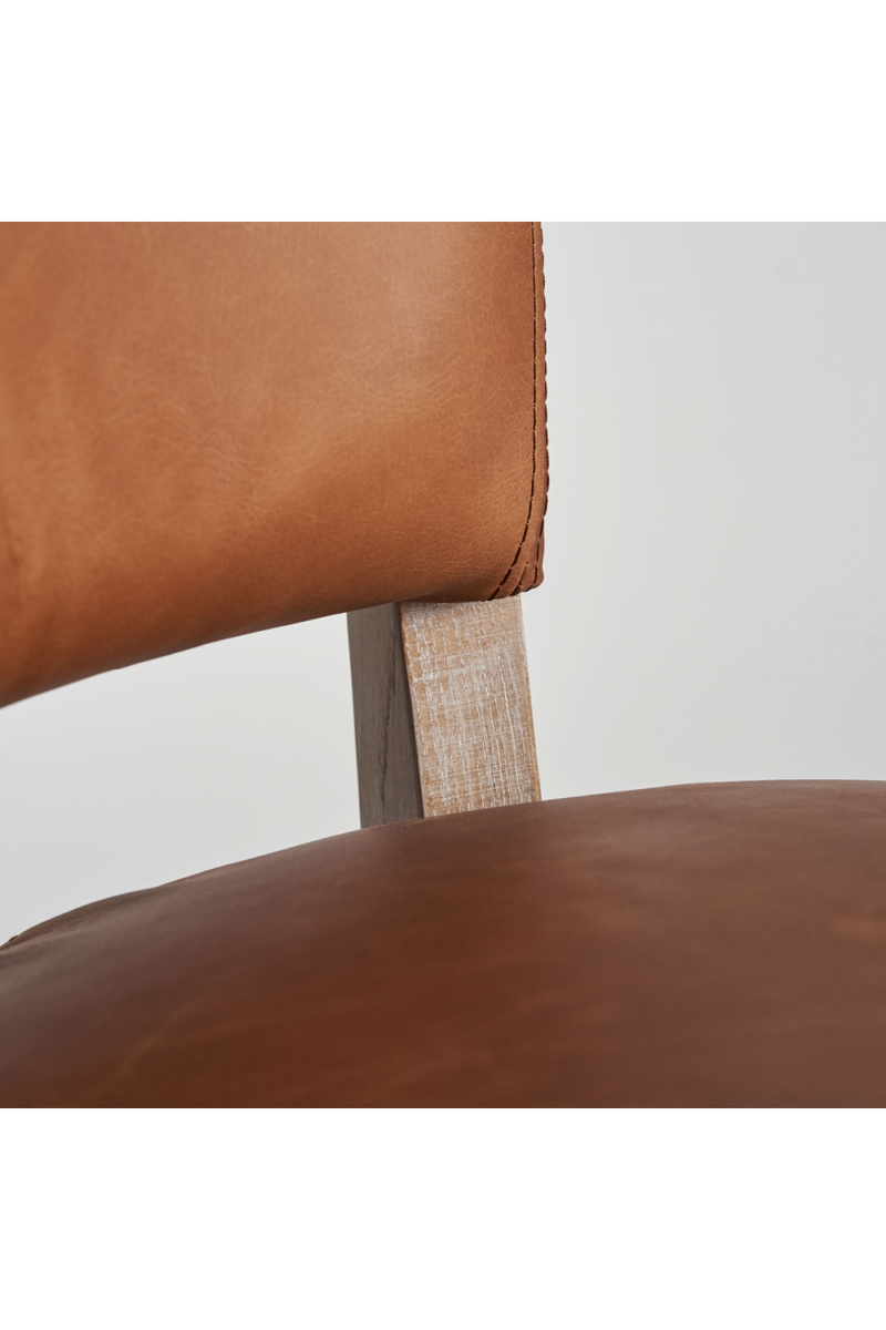 Brown Leather Dining Chair (2) | Vical Home Tolla | Woodfurniture.com