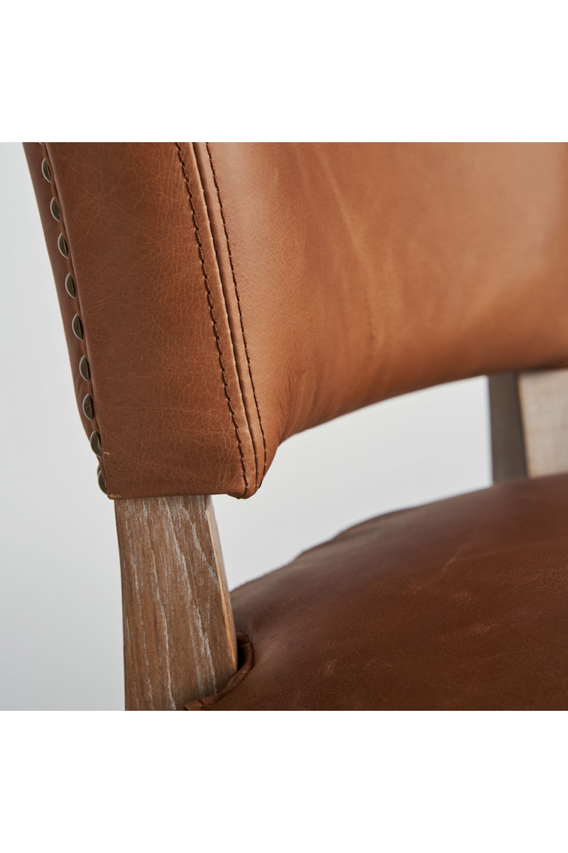 Brown Leather Dining Chair (2) | Vical Home Tolla | Woodfurniture.com