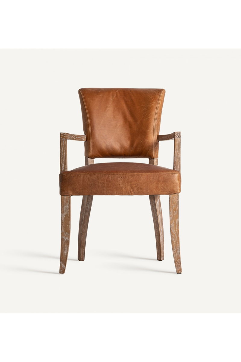 Brown Leather Accent Armchair | Vical Home Tolla | Woodfurniture.com