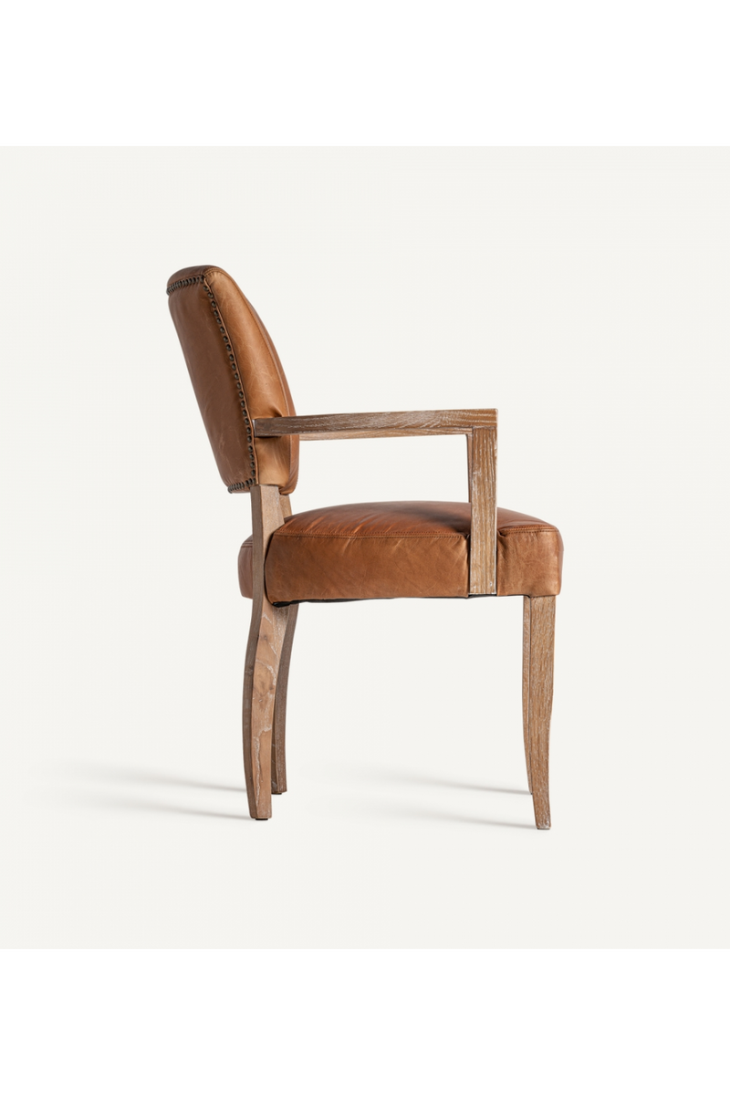 Brown Leather Accent Armchair | Vical Home Tolla | Woodfurniture.com