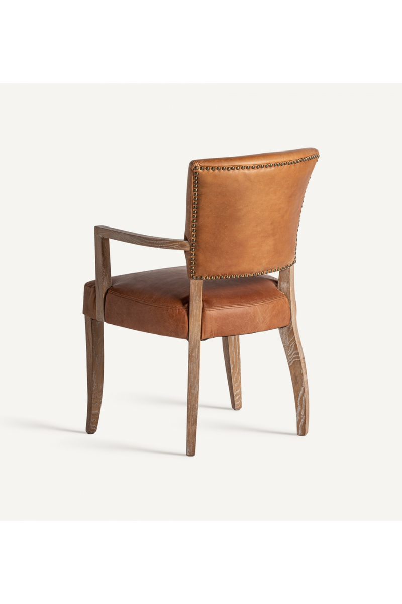 Brown Leather Accent Armchair | Vical Home Tolla | Woodfurniture.com