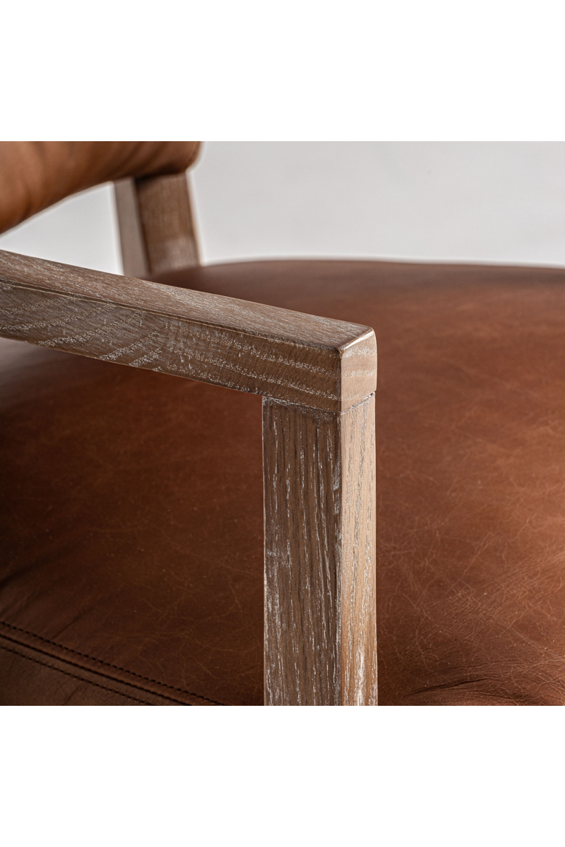 Brown Leather Accent Armchair | Vical Home Tolla | Woodfurniture.com