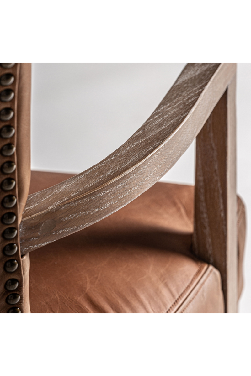 Brown Leather Accent Armchair | Vical Home Tolla | Woodfurniture.com