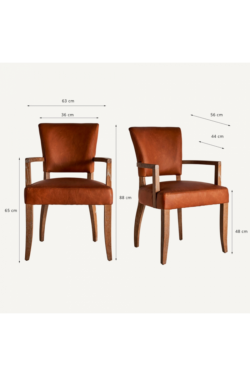 Brown Leather Accent Armchair | Vical Home Tolla | Woodfurniture.com