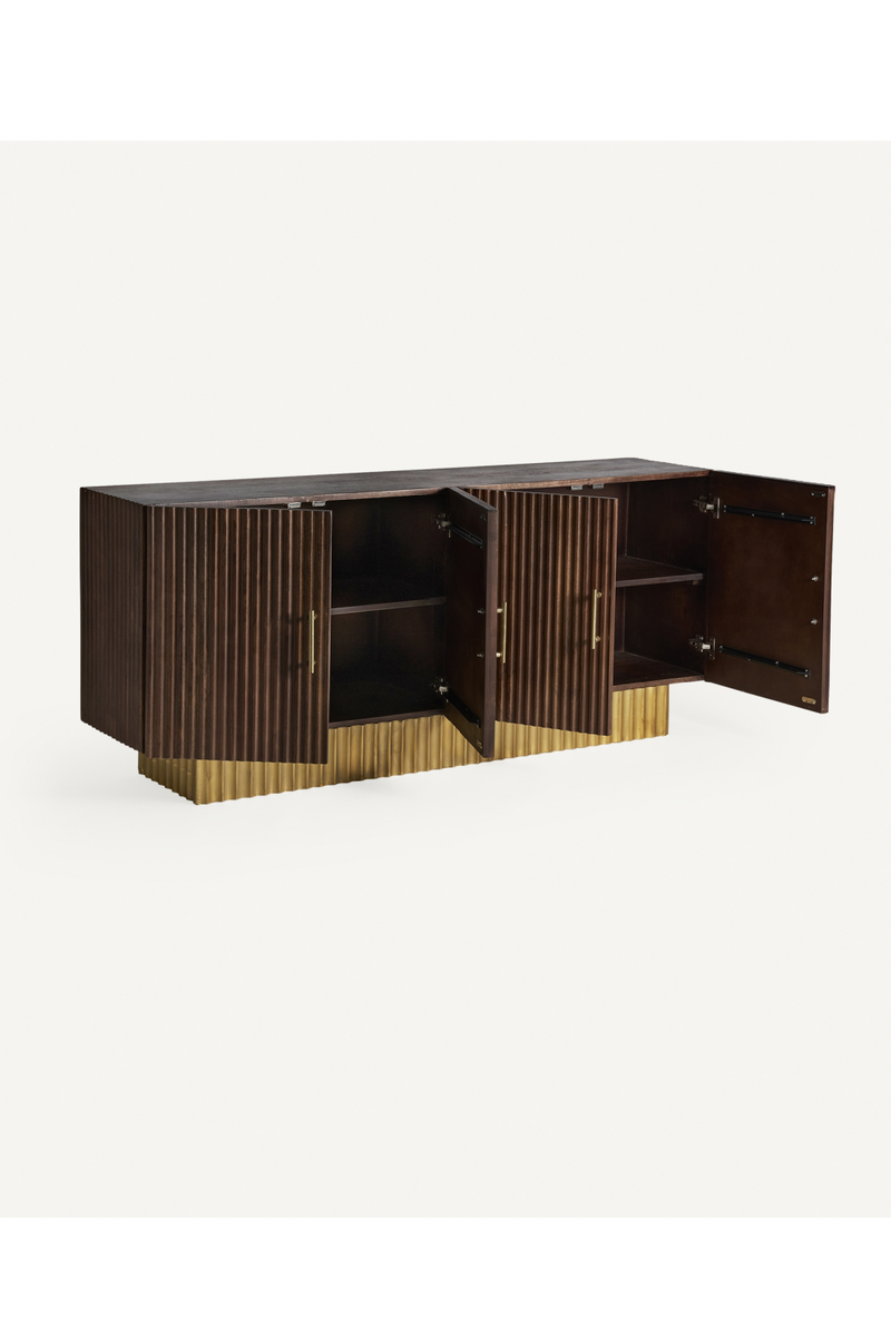 Brown Wooden Fluted Sideboard | Vical Home Mesia | Woodfurniture.com