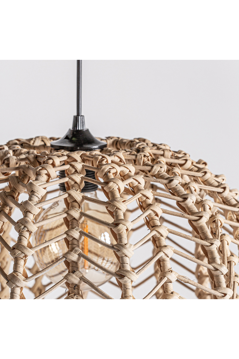 Braided Rattan Dome Hanging Lamp | Vical Home Plisse | Woodfurniture.com