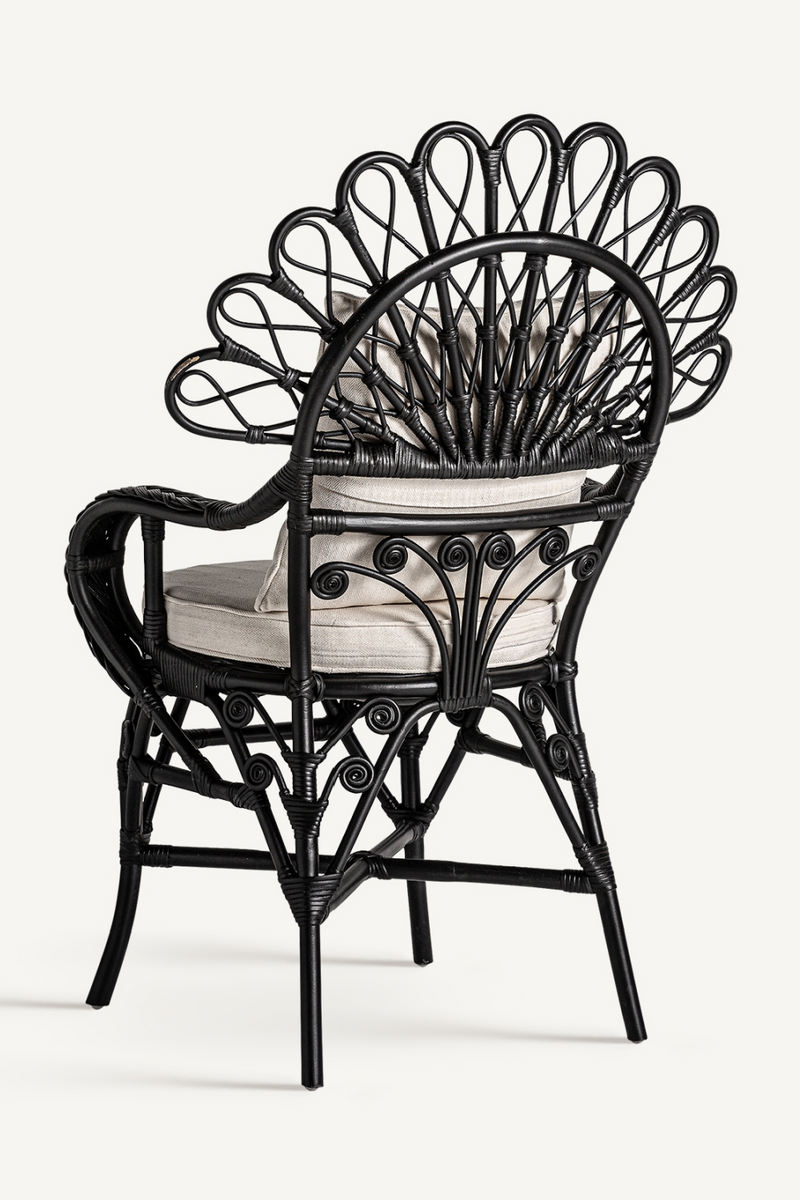 Black Rattan Statement Armchair | Vical Home Nulvi | Woodfurniture.com