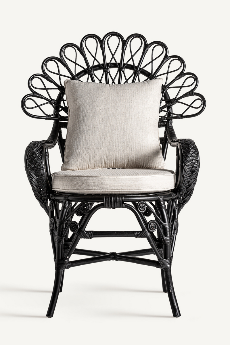 Black Rattan Statement Armchair | Vical Home Nulvi | Woodfurniture.com