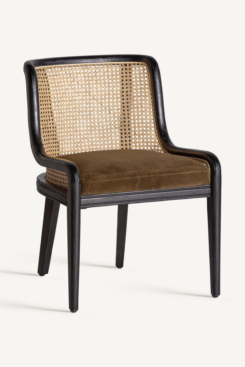 Velvet Seat Rattan Dining Chair | Vical Home Velburg | Woodfurniture.com