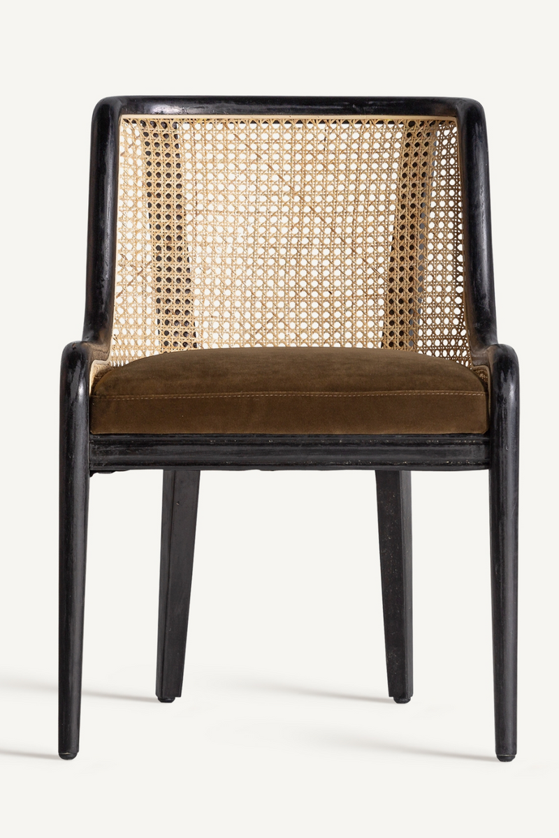 Velvet Seat Rattan Accent Chair | Vical Home Velburg | Woodfurniture.com