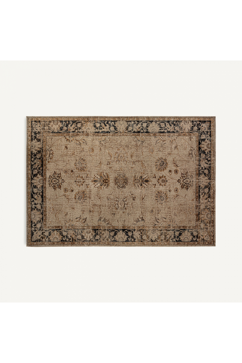 Brown Floral Print Rug 9'5" x 6'5" | Vical Home Anka | Woodfurniture.com