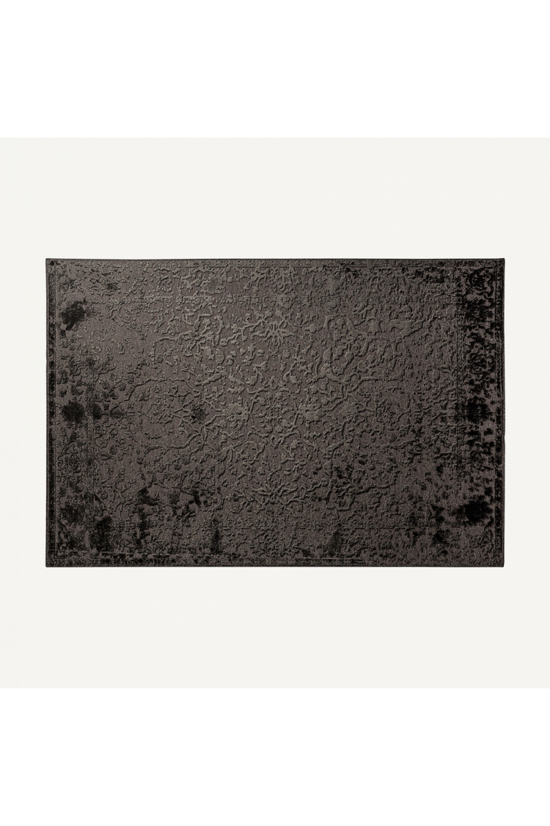 Black Viscose Carpet 6'5" x 9'5" | Vical Home Wera | Woodfurniture.com