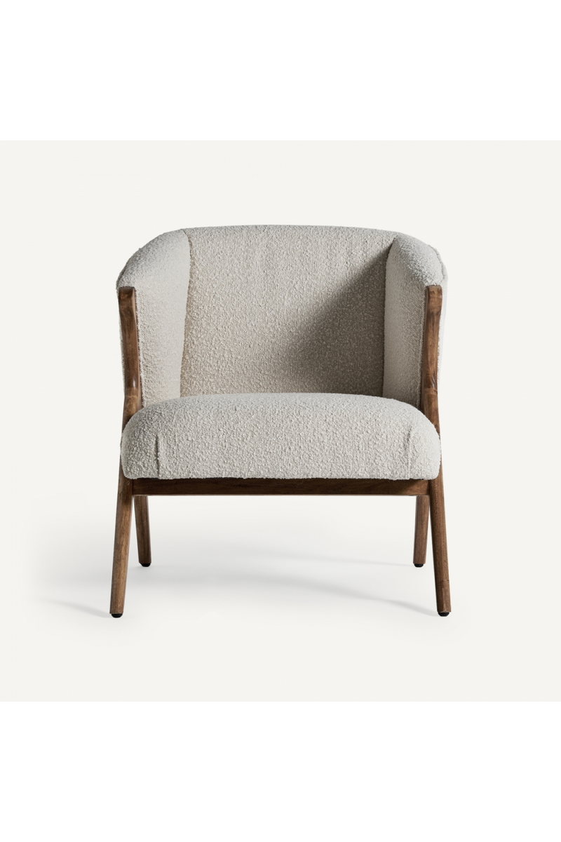 White Bouclé Armchair | Vical Home Prati | Woodfurniture.com