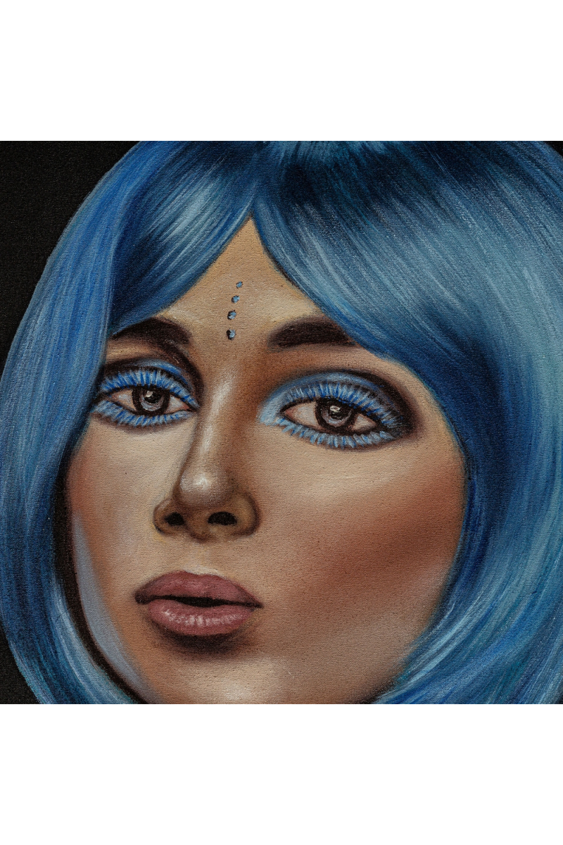 Blue-Haired Woman Art Print | Vical Home Elyna | Woodfurniture.com