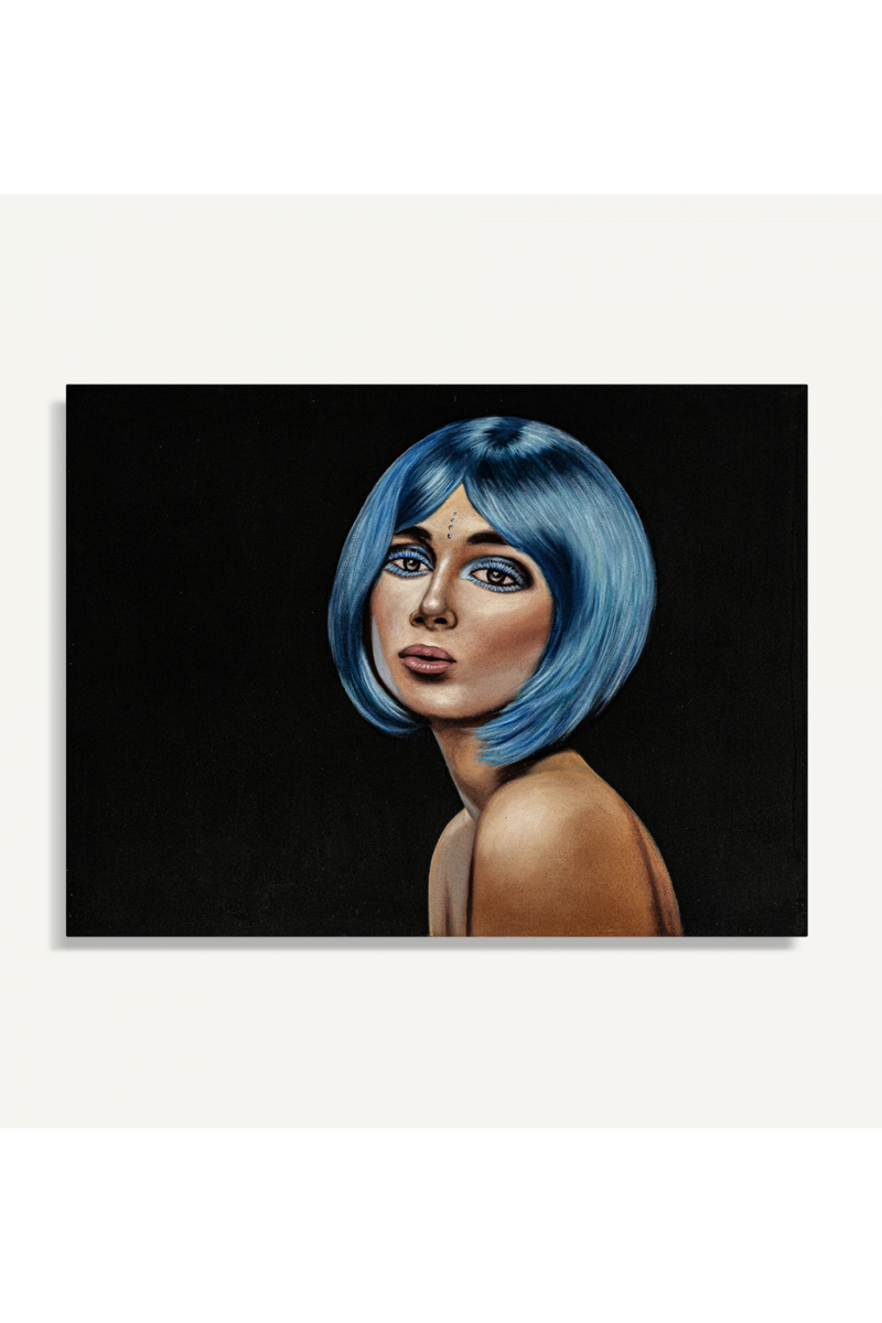 Blue-Haired Woman Art Print | Vical Home Elyna | Woodfurniture.com