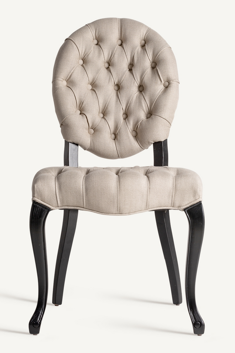 Gray Linen Tufted Accent Chair | Vical Home Jena | Woodfurniture.com