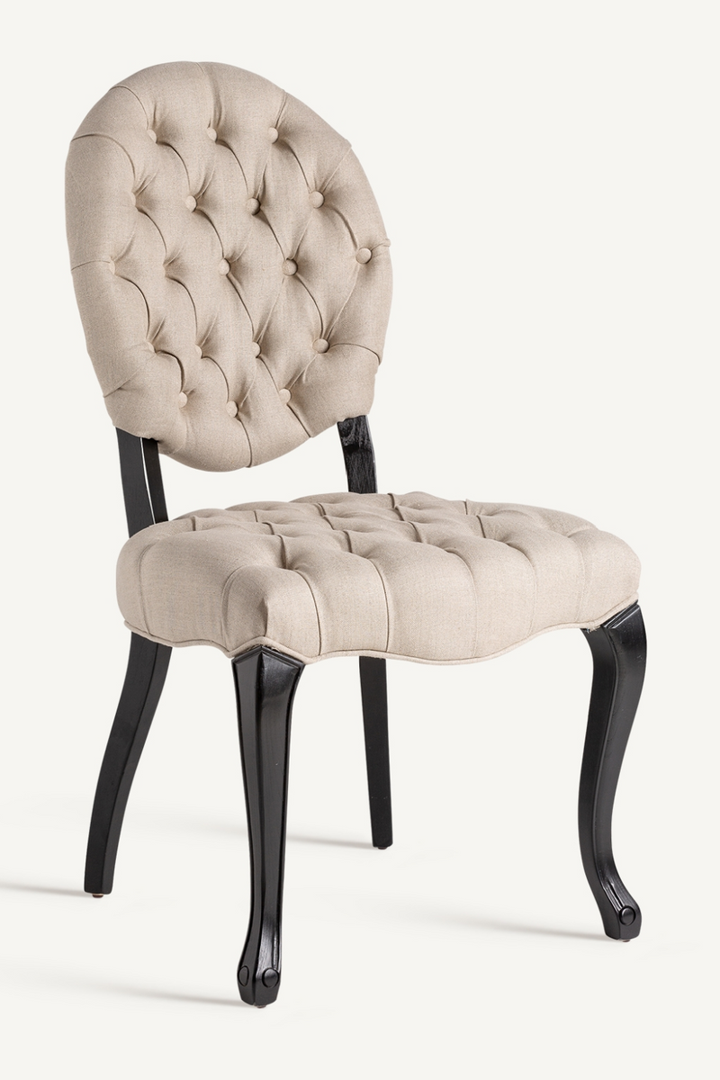 Gray Linen Tufted Dining Chair (2) | Vical Home Jena | Woodfurniture.com