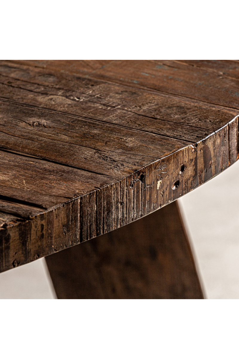 Aged Wood Round Dining Table | Vical Home Hassi | Woodfurniture.com