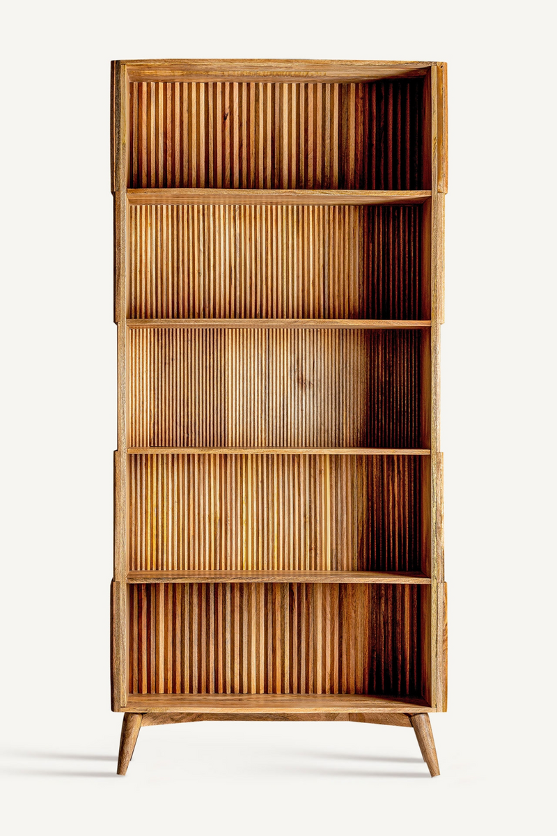 Mango Wood Slatted Bookcase | Vical Home Plisse | Woodfurniture.com