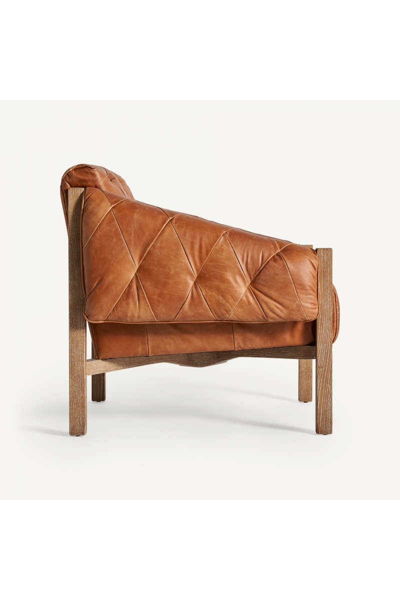 Tufted Brown Leather Armchair | Vical Home Glinsk | Woodfurniture.com