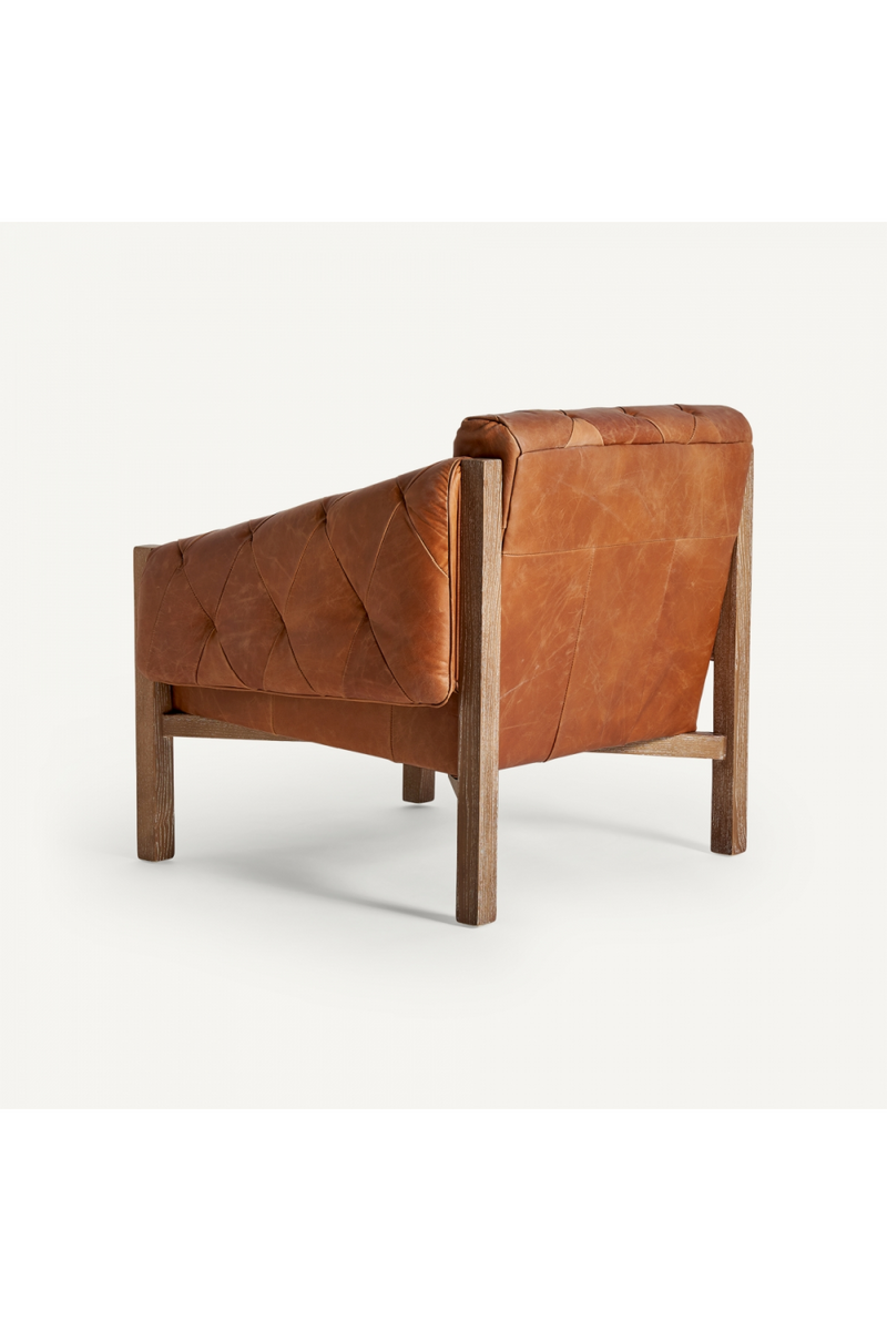 Tufted Brown Leather Armchair | Vical Home Glinsk | Woodfurniture.com