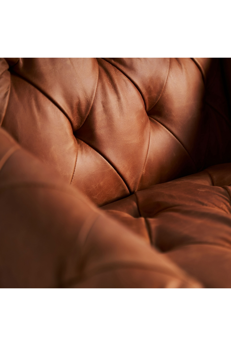 Tufted Brown Leather Armchair | Vical Home Glinsk | Woodfurniture.com