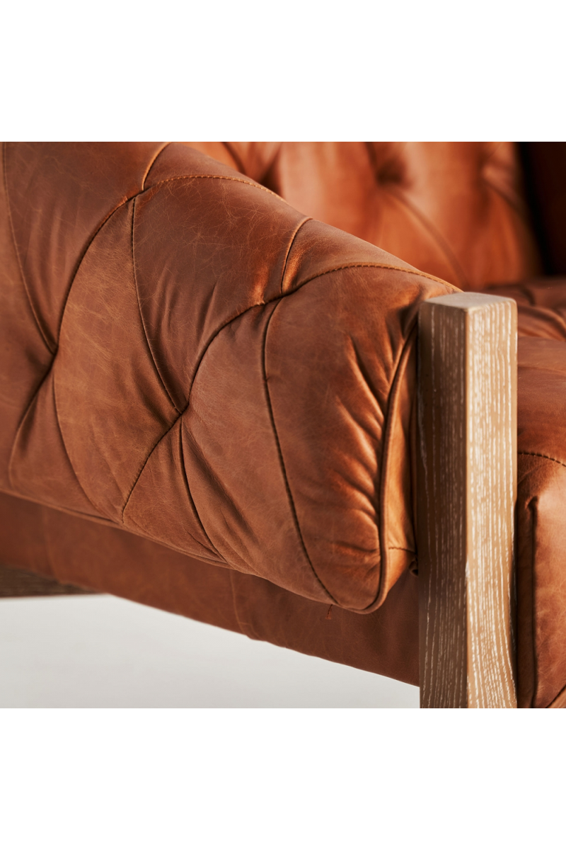 Tufted Brown Leather Armchair | Vical Home Glinsk | Woodfurniture.com