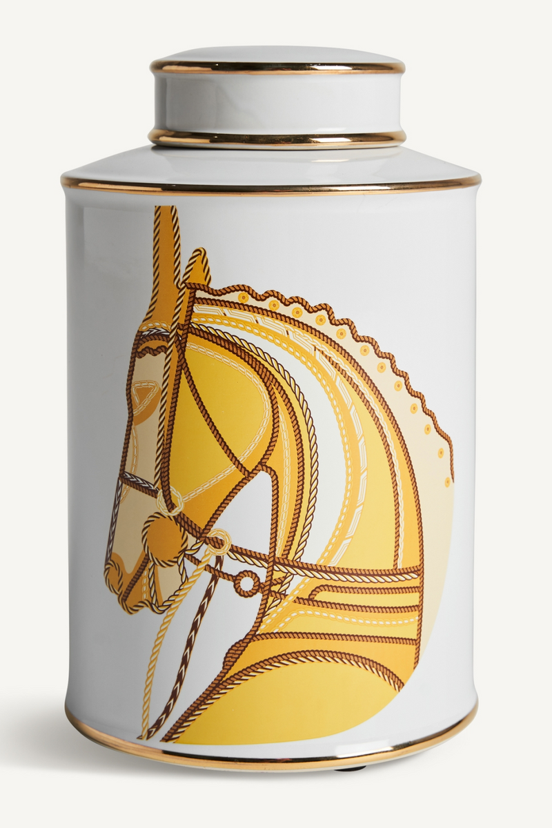 Yellow Horse Print Ceramic Vase S | Vical Home Ailen | Woodfurniture.com