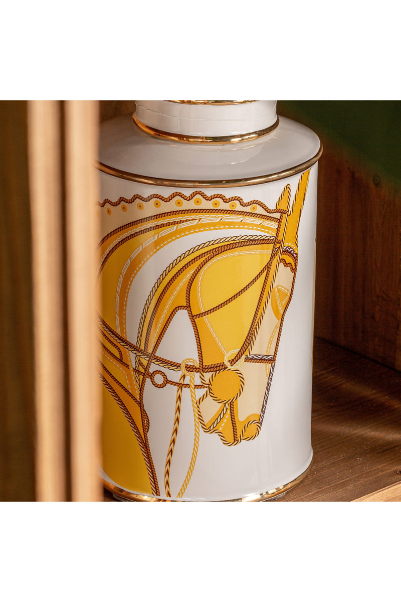 Yellow Horse Print Ceramic Vase S | Vical Home Ailen | Woodfurniture.com