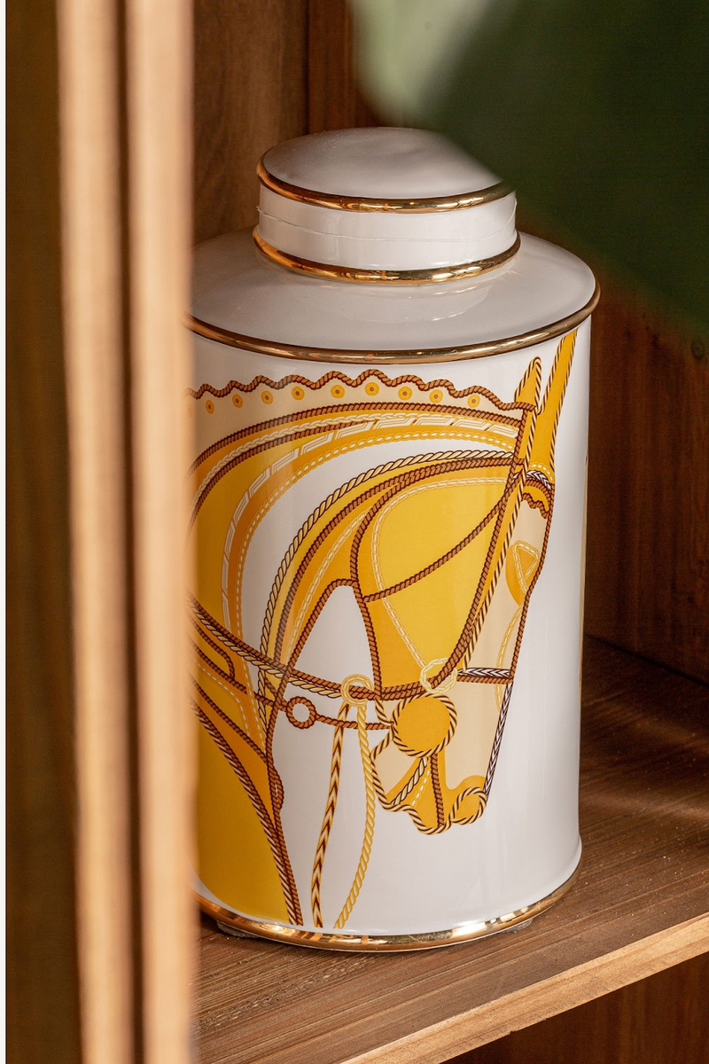 Yellow Horse Print Ceramic Vase S | Vical Home Ailen | Woodfurniture.com