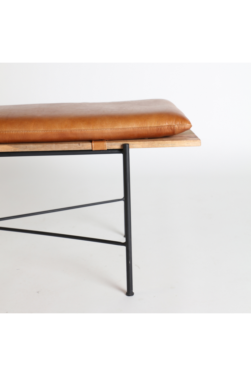 Brown Leather Seat Bench | Vical Home Dexter | Oroatrade.com