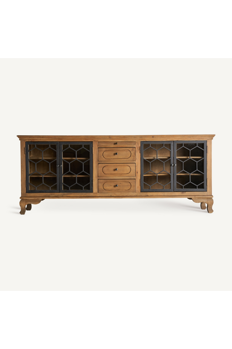 Hexagonal Patterned 4-Door Sideboard | Vical Home Lavik | Woodfurniture.com