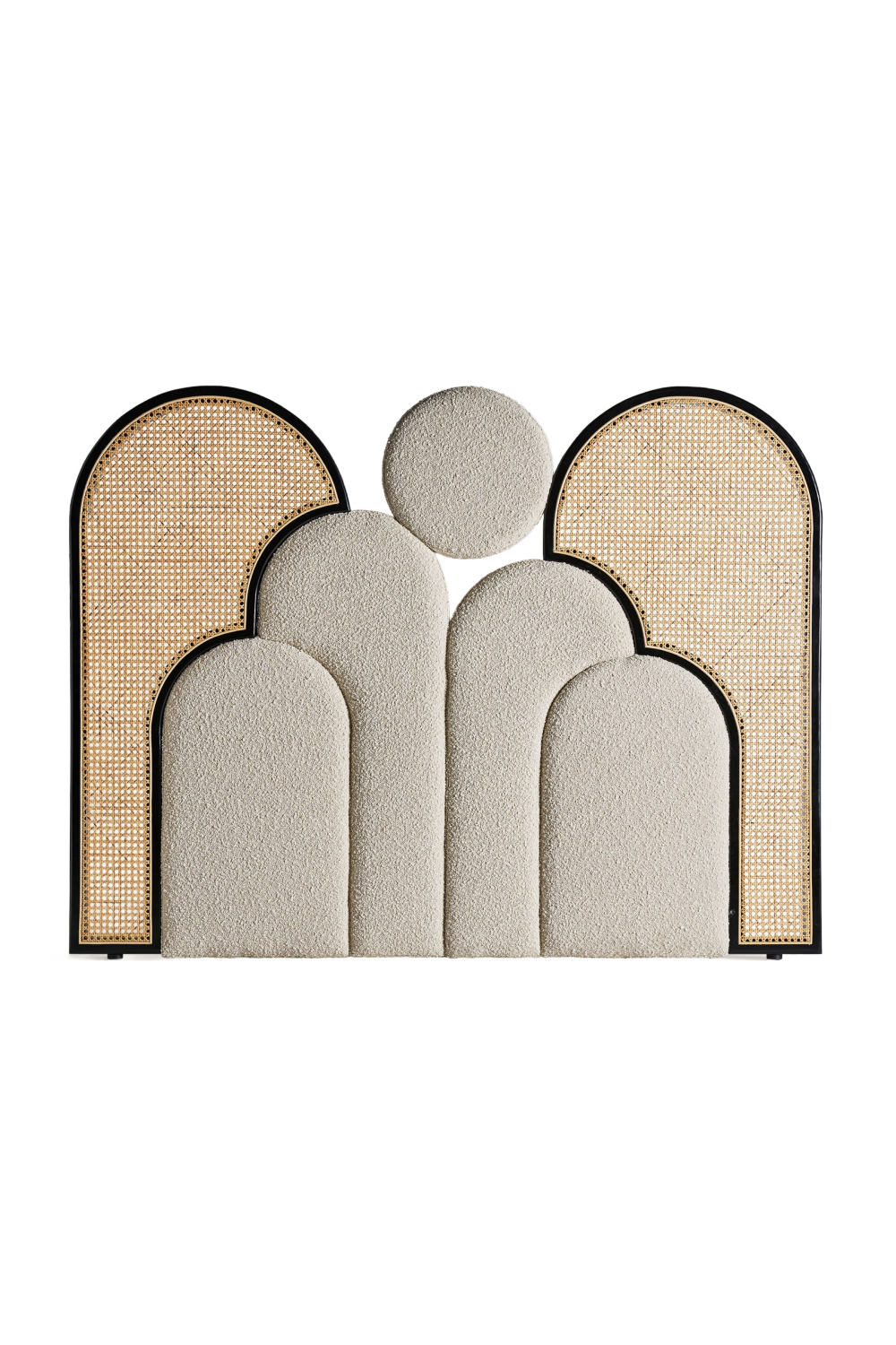 Bouclé and Rattan Headboard | Vical Home Prati | Woodfurniture.com