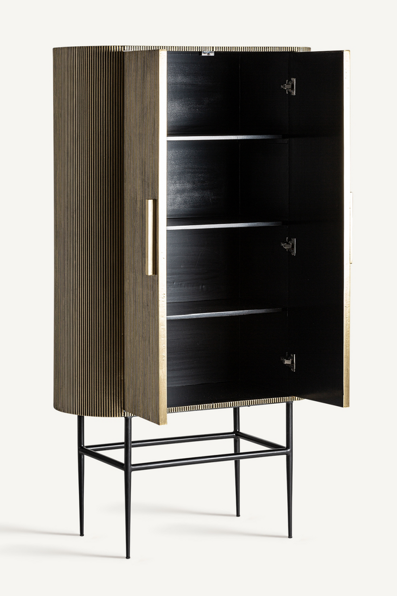 Gold Ridged 2-Door Cabinet | Vical Home Valbruna | Oroatrade.com