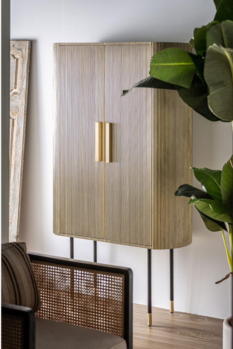 Gold Ridged 2-Door Cabinet | Vical Home Valbruna | Oroatrade.com