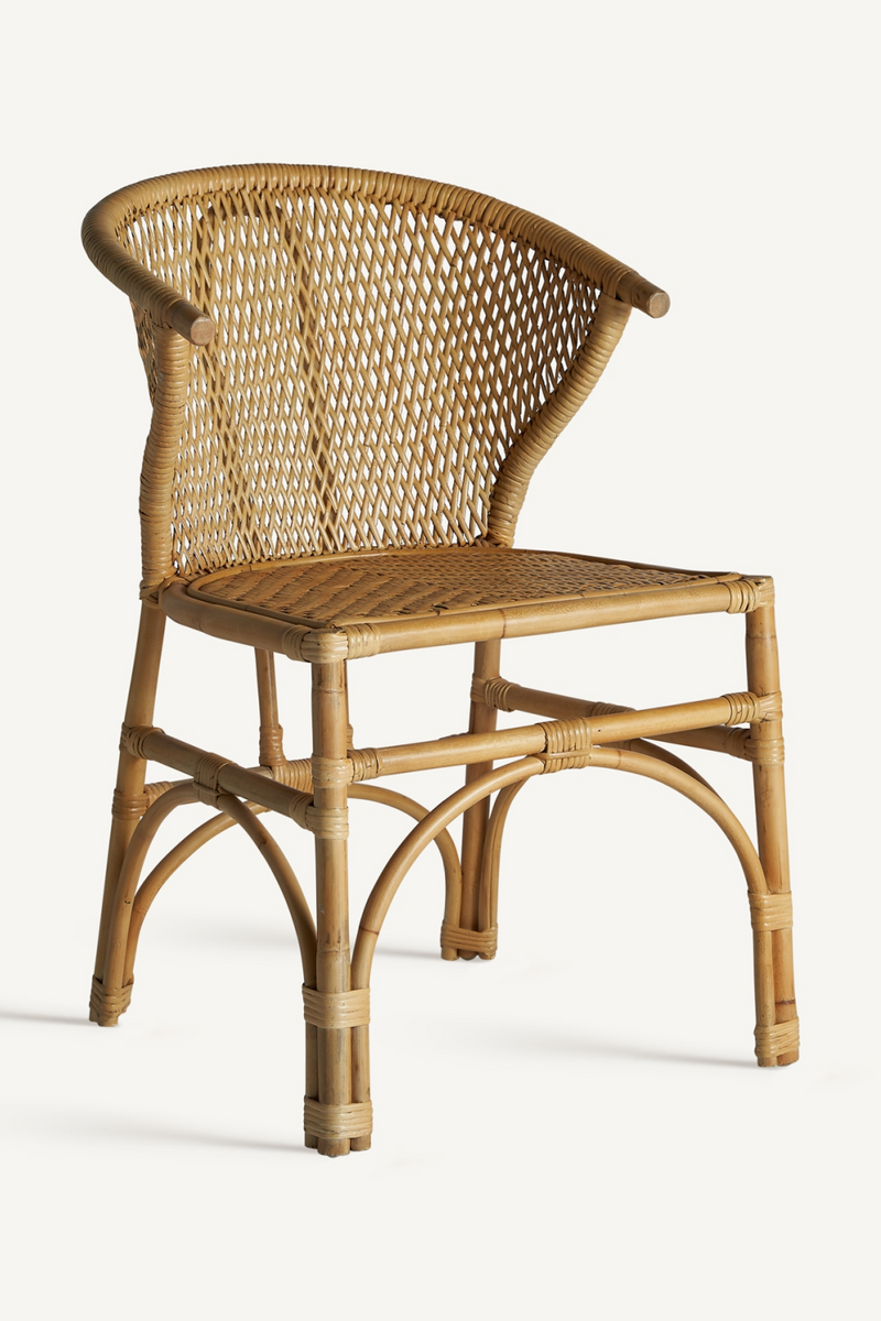 Rattan Curved Dining Chair | Vical Home Nalles | Woodfurniture.com