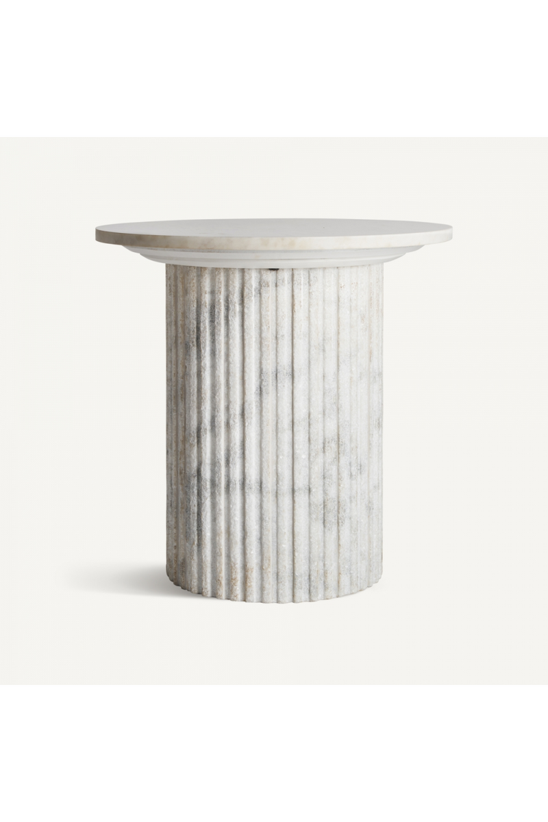 Ridged Pillar Base Side Table | Vical Home Esches | Woodfurniture.com