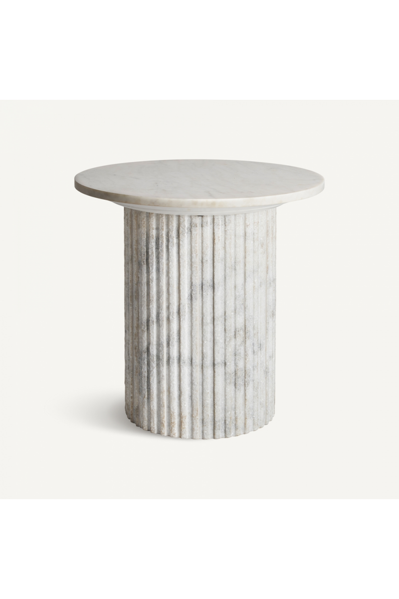 Ridged Pillar Base Side Table | Vical Home Esches |Woodfurniture.com