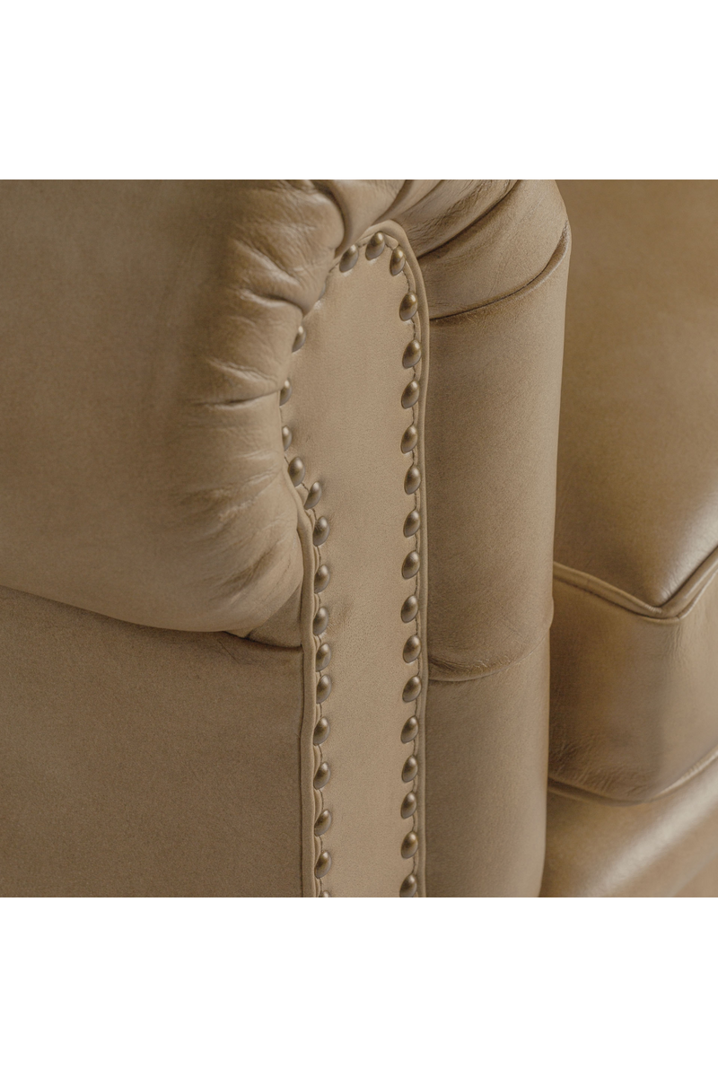 Brown Leather Tufted Armchair | Vical Home Elkins  | Woodfurniture.com