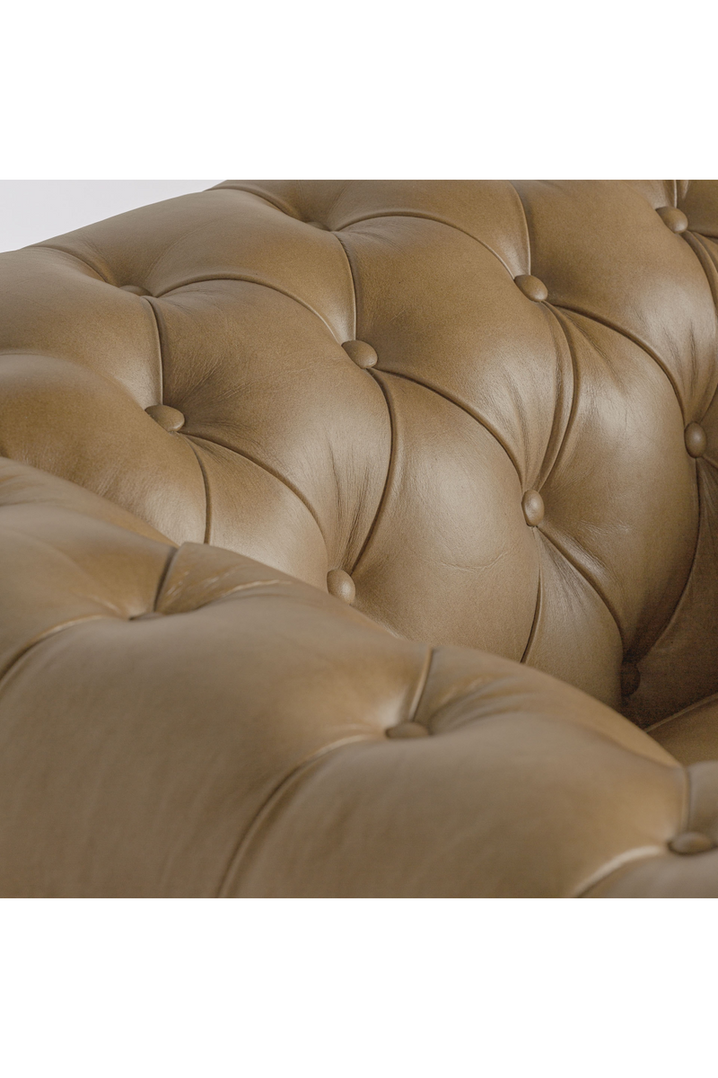 Brown Leather Tufted Armchair | Vical Home Elkins  | Woodfurniture.com