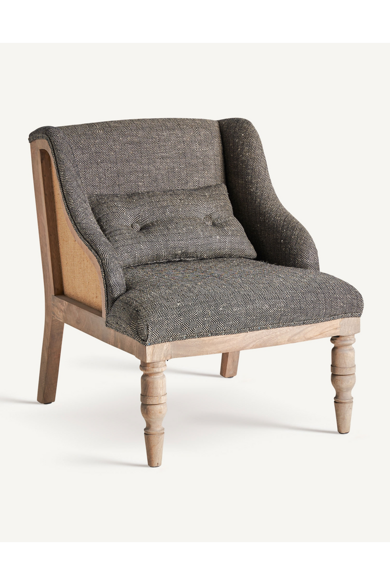 Gray Padded Mango Wood Armchair | Vical Home Ruoms | Woodfurniture.com