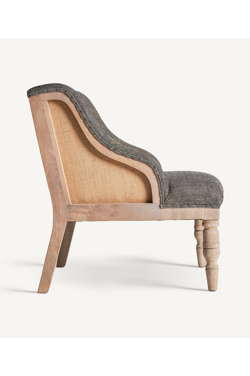 Gray Padded Mango Wood Armchair | Vical Home Ruoms | Woodfurniture.com