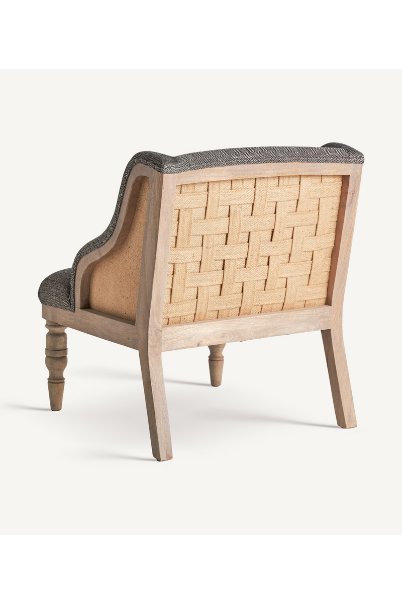 Gray Padded Mango Wood Armchair | Vical Home Ruoms | Woodfurniture.com