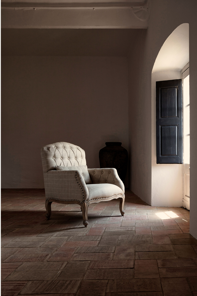 Beige Tufted Armchair | Vical Home Morbier | Woodfurniture.com