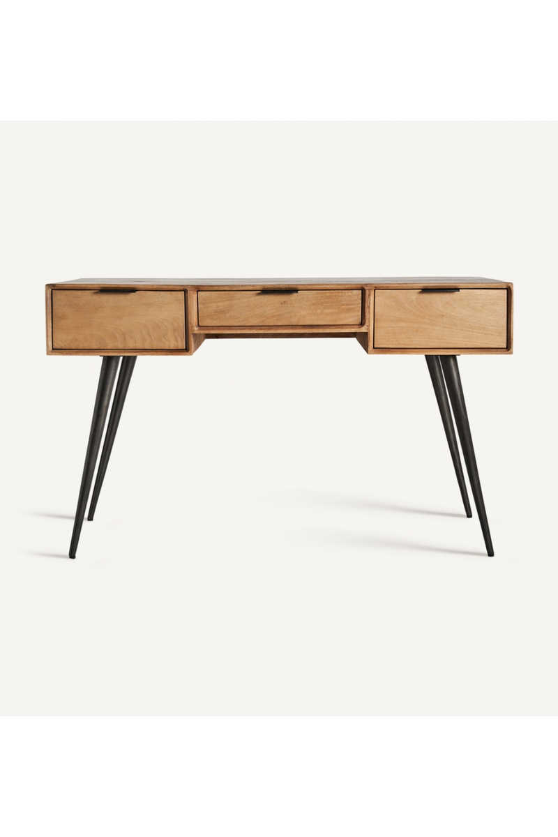 Mango Wood 3-Drawer Desk | Vical Home Sered | Woodfurniture.com