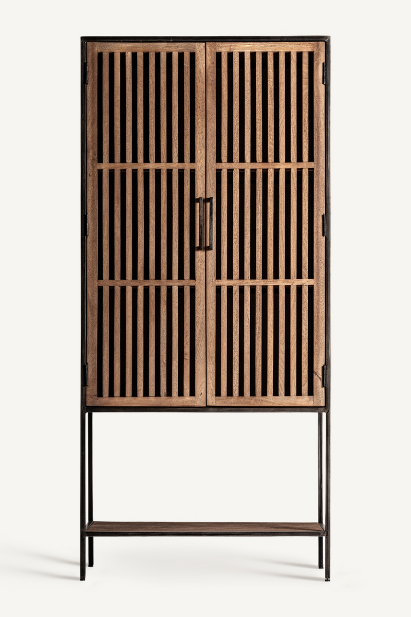 Slatted Mango Wood Cabinet | Vical Home Gaffney | Woodfurniture.com