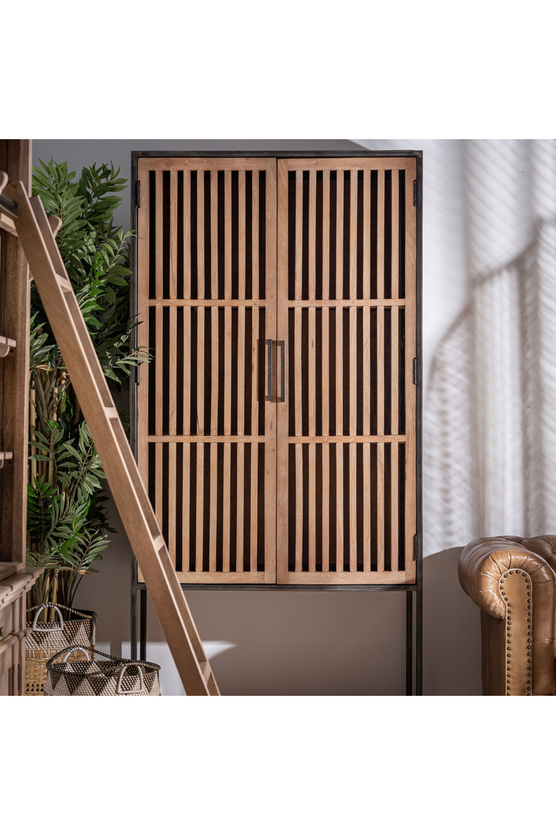 Slatted Mango Wood Cabinet | Vical Home Gaffney | Woodfurniture.com